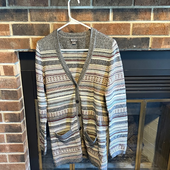Eddie Bauer Sweaters - Eddie Bauer Multicolor Striped Cardigan Sweater